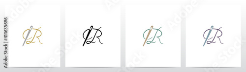 Thread And Needle Formed Letter Logo Design R
