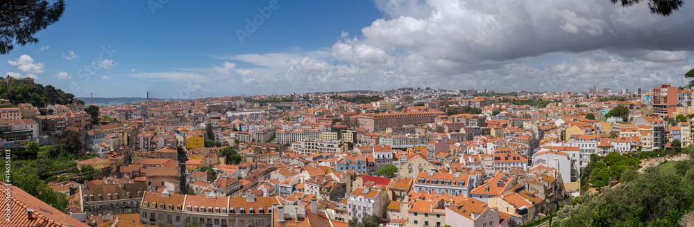 Panoramic views of the city of Lisbon from de Graca Outlook