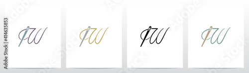 Thread And Needle Formed Letter Logo Design W