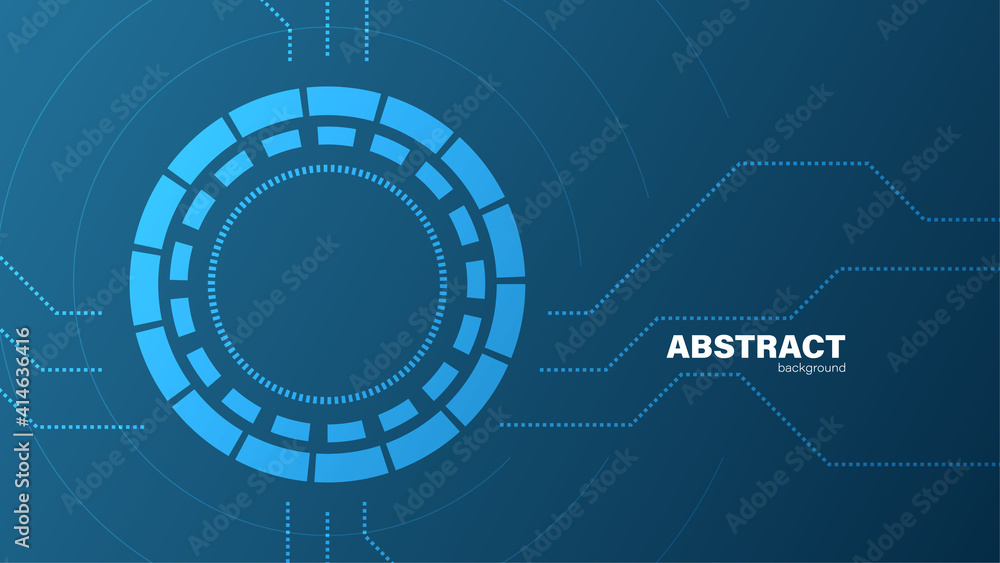 Blue background with circle and circuit, Technology background with copy space for design ,vector.