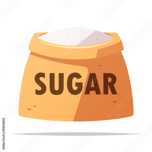 Bag of sugar vector isolated illustration