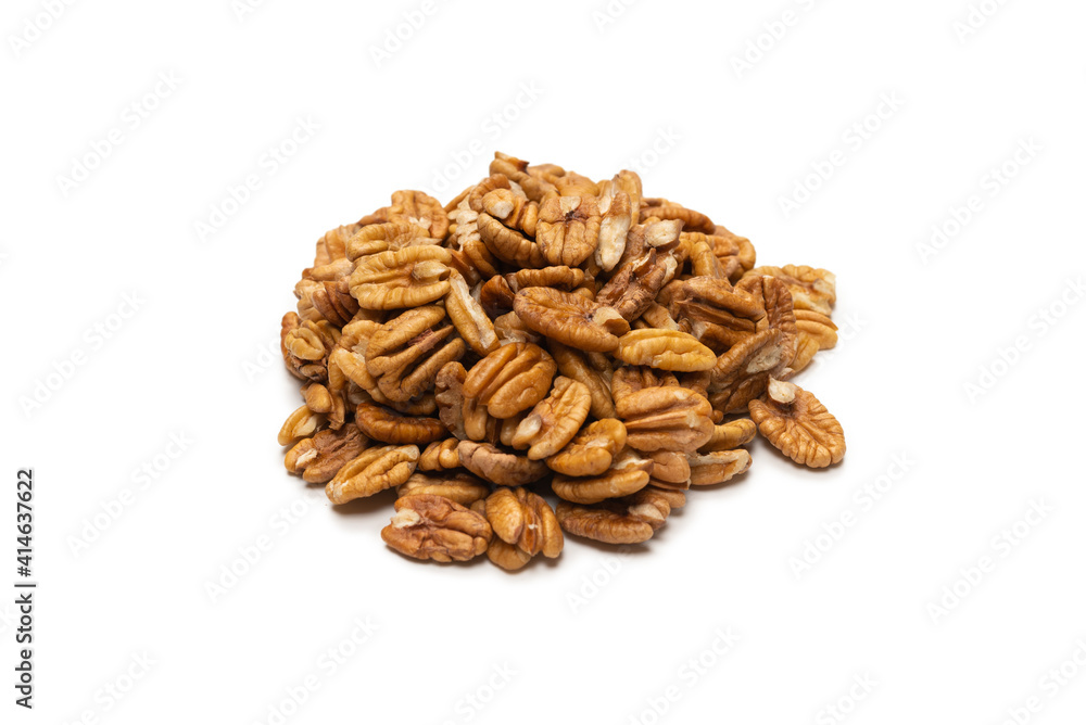 Pecan-nut isolated on white background. Pecan-nut isolated on white background.