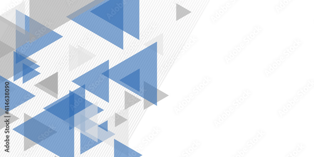 Fototapeta premium Abstract geometric background design of triangle vector illustration. Abstract luxury background design of triangle vector illustration. Blue grey white abstract geometric presentation background