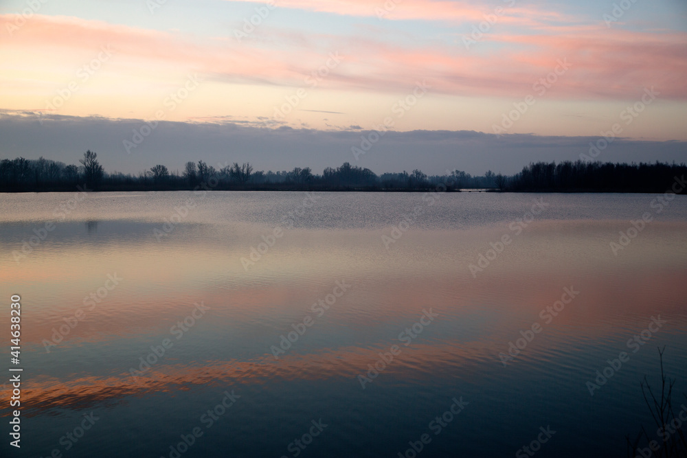 Obraz premium Early morning in Biesbosch National Park, North Brabant, Netherlands