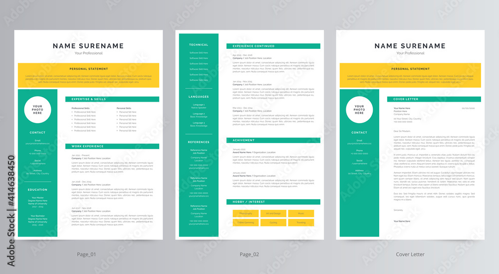 Professional Resume/CV And Cover Letter Template Design