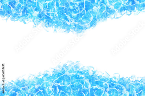 水 波紋 ブルー 水彩 海 背景