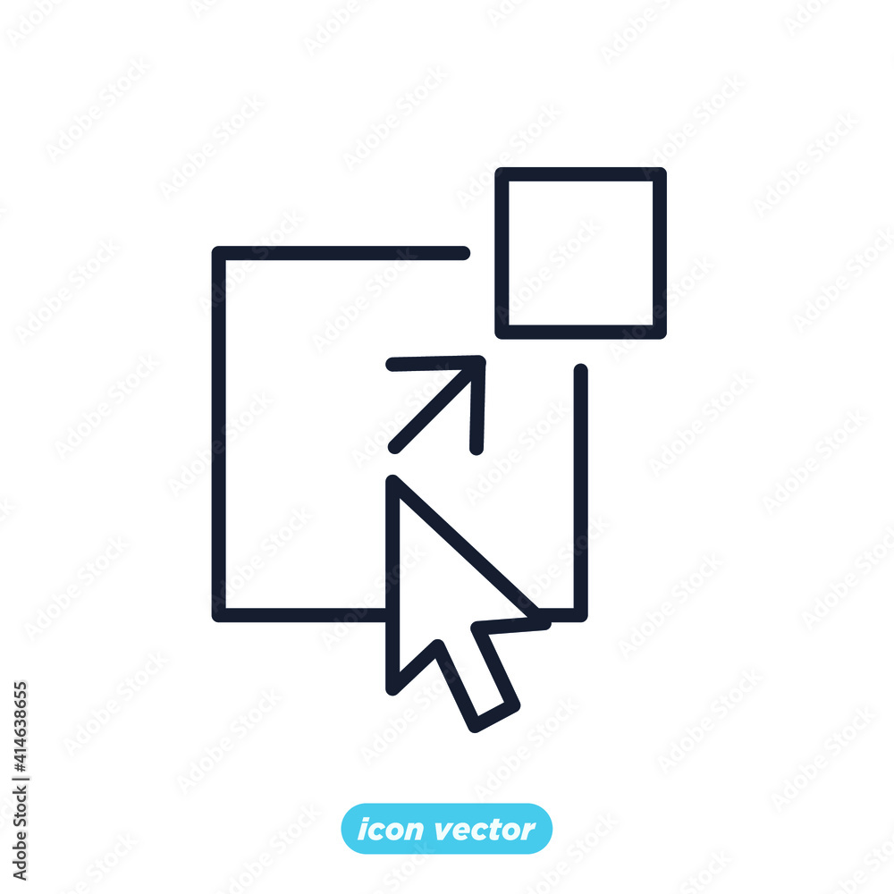 Scaling Arrow icon. Resize symbol template for graphic and web design ...