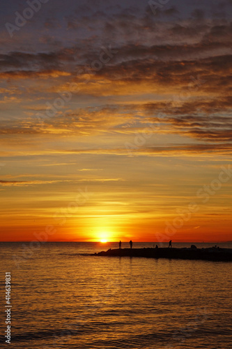 sunset over the sea in tuscant