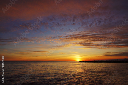 sunset over the sea in tuscant