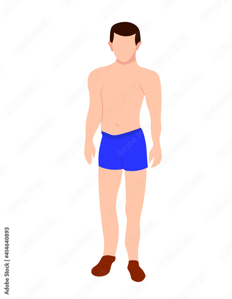 Fototapeta premium isolated flat character in swimsuit