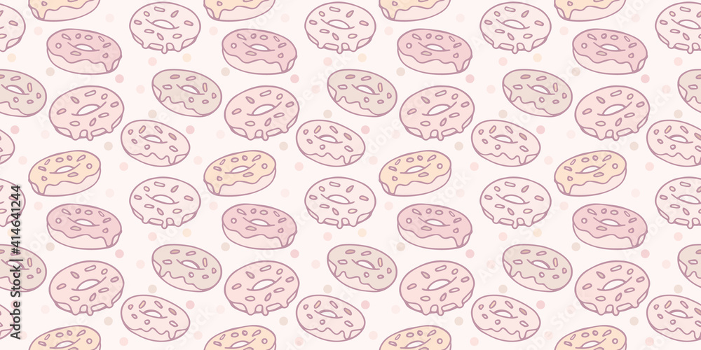 Donuts seamless repeat pattern background vector