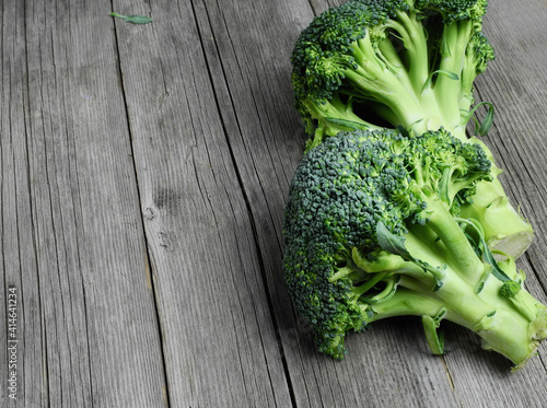 broccoli on wooden background