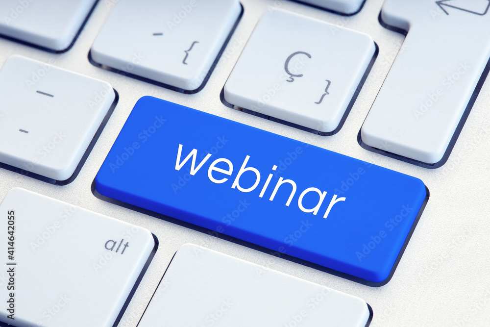 Webinar concept. Text on computer Keyboard Key Webinar concept. Text on computer Keyboard Key