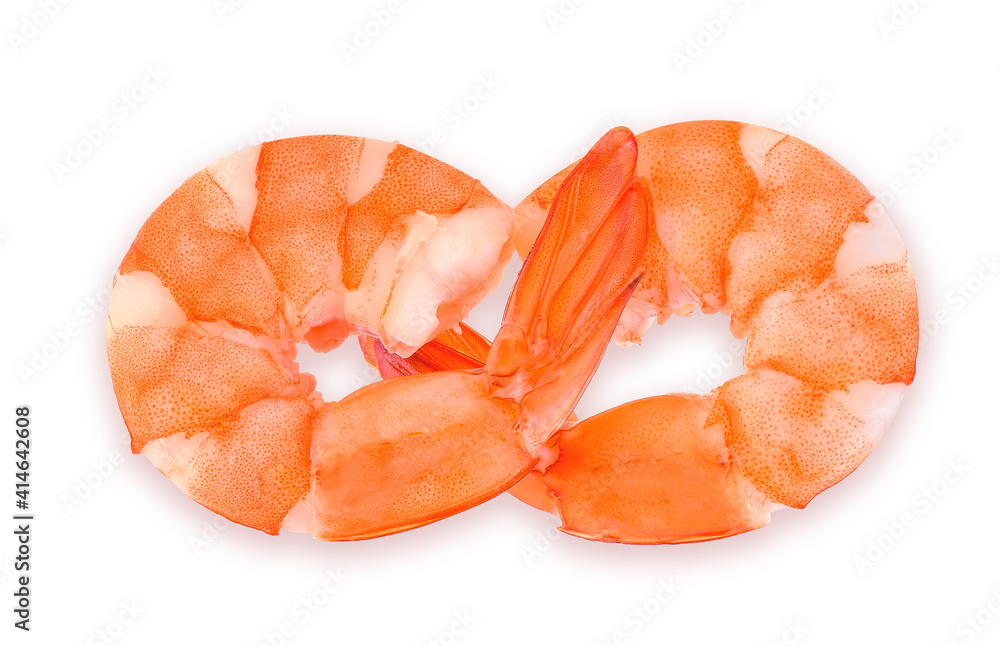 Cooked shrimps isolated on white background. Cooked shrimps isolated on white background.