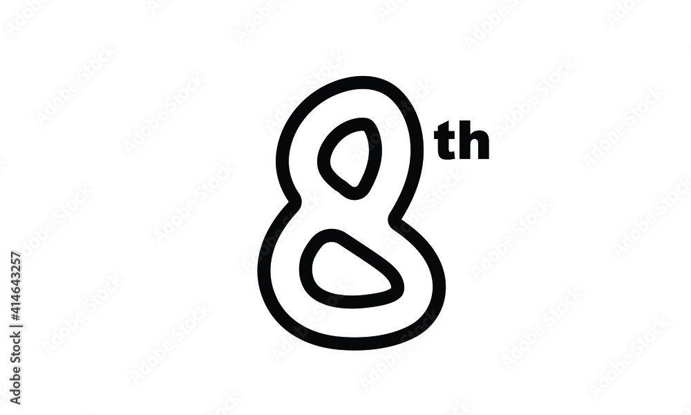 8 Casual Modern Line Art Number 8 Casual Modern Line Art Number