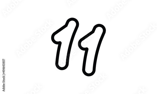 11 Casual Modern Line Art Number