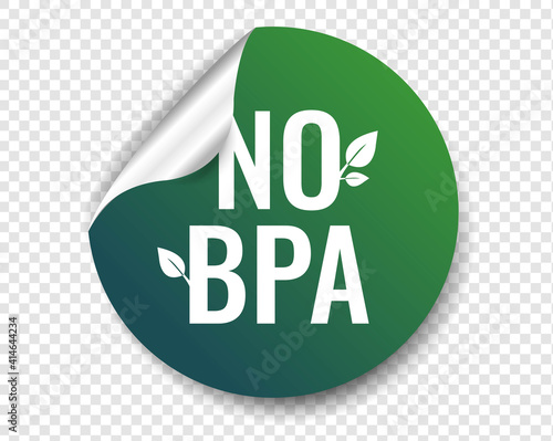 No BPA Label Transparent Background With Gradient Mesh, Vector Illustration