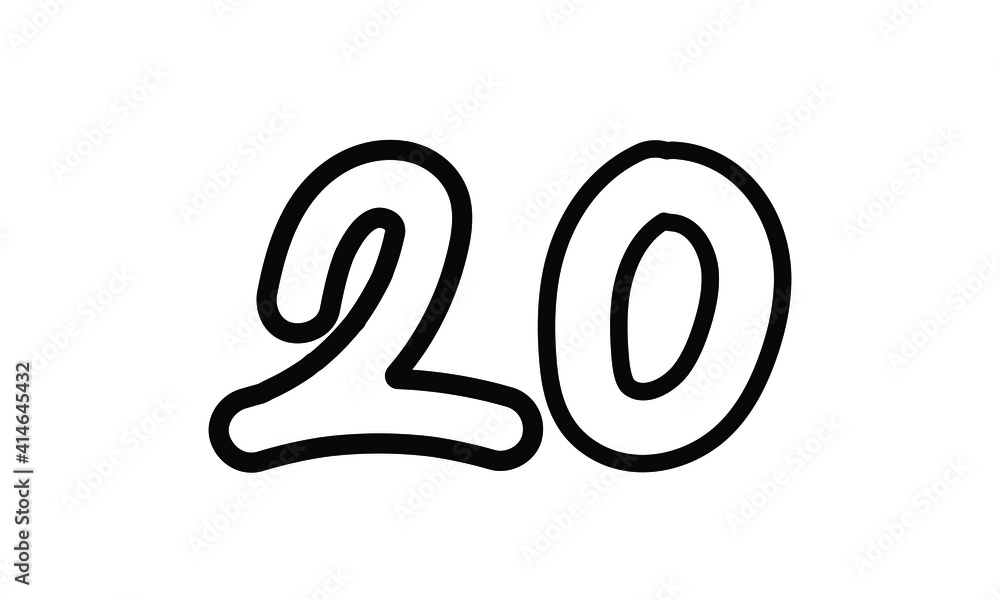20 Casual Modern Line Art Number