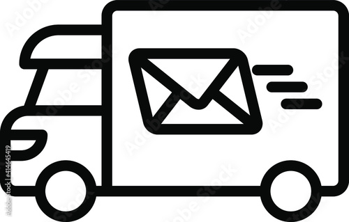 mail truck Concept, moving letter lorry transport Vector Icon Design, postal service symbol, physically transporting postcards and parcels Sign, Courier and Shipping Services Stock illustration