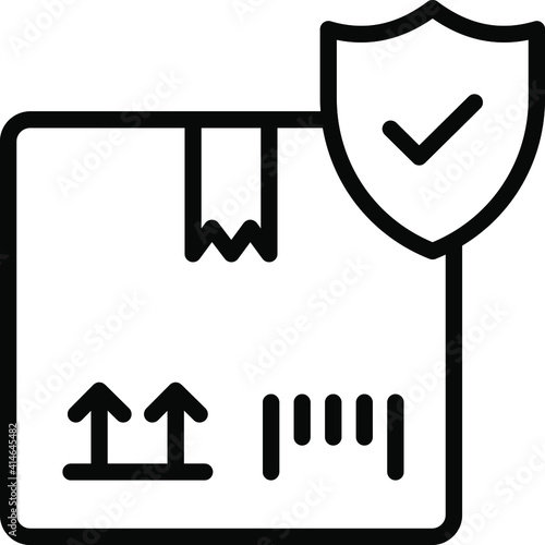 Cargo instructions Concept, secure package with Up arrows Vector line Icon Design, postal service symbol, physically transporting parcels Sign, Courier and Shipping Services Stock illustration
