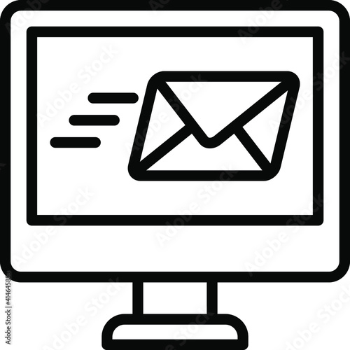 Email Concept, LED with mail Letter Vector Icon Design, postal service symbol on white background, physically transporting postcards and parcels Sign, Courier and Shipping Services Stock illustration