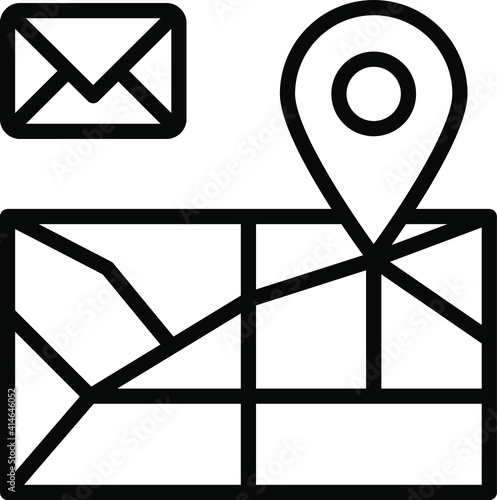 Mail Drop Off Location Concept Vector Icon Design, postal service symbol on white background, physically transporting postcards and parcels Sign, Courier and Shipping Services Stock illustration