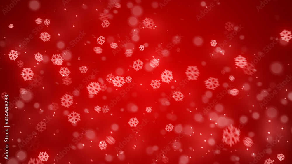Christmas red snowflake with night star light and snow fall red background. Christmas red snowflake with night star light and snow fall red background.
