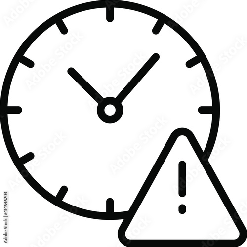 Deadline missed Concept Vector line Icon Design, postal service symbol on white background, physically transporting postcards and parcels Sign, Courier and Shipping Services Stock illustration