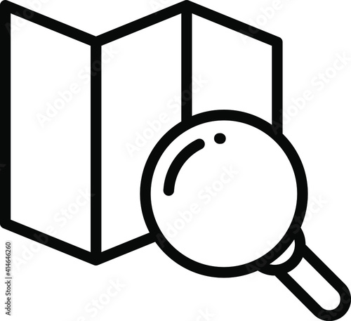 Finding Location on Map Concept Vector line Icon Design, postal service symbol on white background, physically transporting postcards and parcels Sign, Courier and Shipping Services Stock illustration