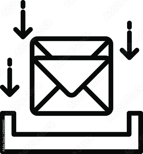 mail tray Concept, letters with down arrows Vector Icon Design, postal service symbol, physically transporting postcards and parcels Sign, Courier and Shipping Services Stock illustration