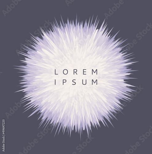 Fluffy shaggy ball. Floral art. Element for design. Vector illustration for advertising, marketing, presentation or greeting card.