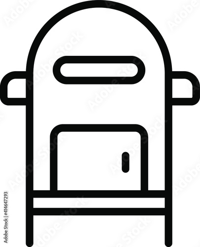 Standing Mailbox Concept Vector line Icon Design, postal service symbol on white background, physically transporting postcards and parcels Sign, Courier and Shipping Services Stock illustration