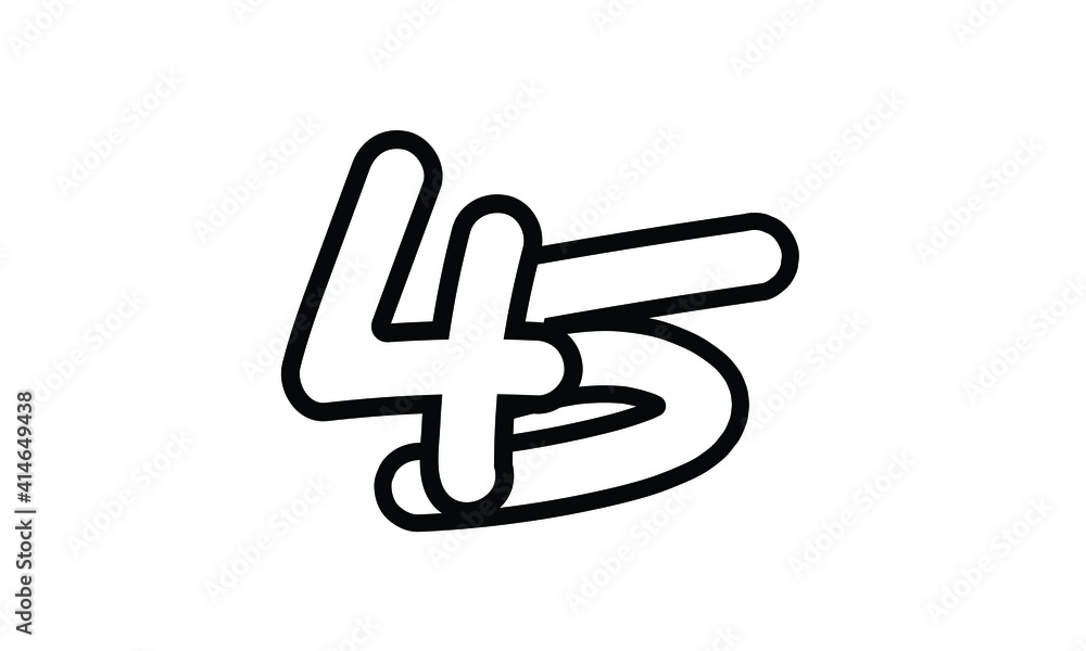 45 Casual Modern Line Art Number 45 Casual Modern Line Art Number