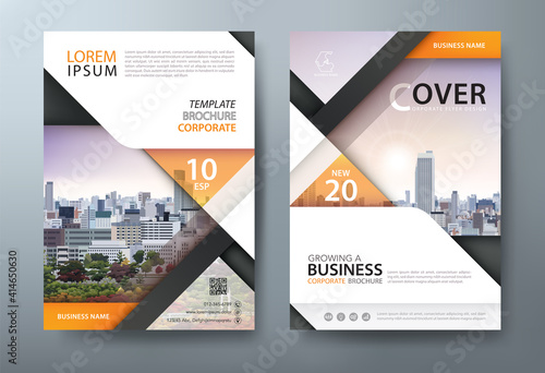 Annual report brochure flyer design, Leaflet presentation, book cover templates, layout in A4 size. vector.