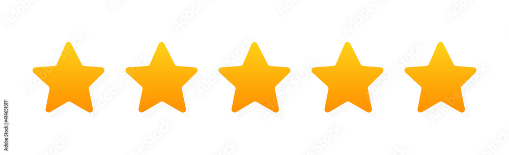 Five stars customer rating illustration. Five stars customer rating illustration.