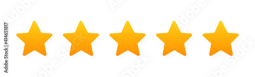 Five stars customer rating illustration. 