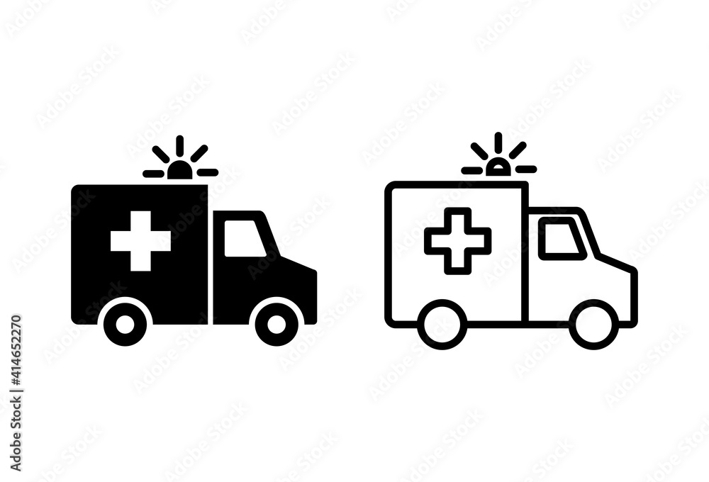 Ambulance icon set. ambulance truck icon vector. ambulance car Ambulance icon set. ambulance truck icon vector. ambulance car
