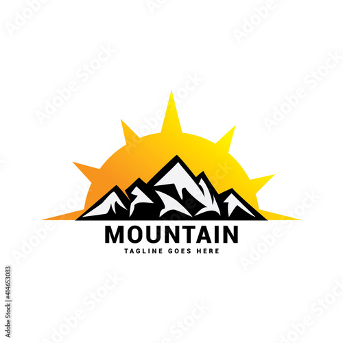 Montain logo icon vector template.