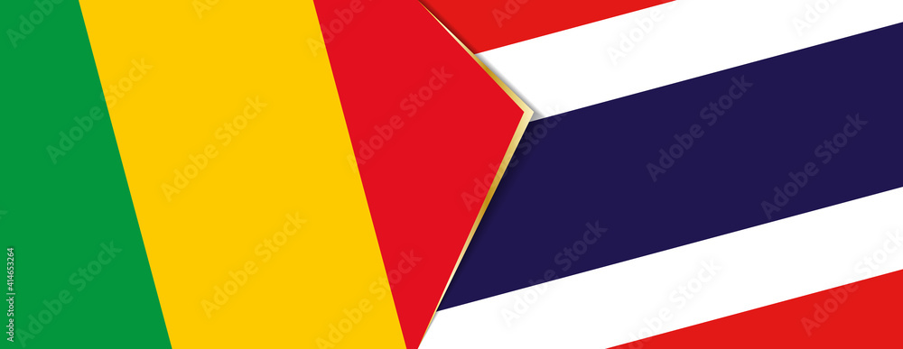 Mali and Thailand flags, two vector flags. Mali and Thailand flags, two vector flags.