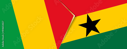 Mali and Ghana flags  two vector flags.