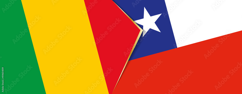 Mali and Chile flags, two vector flags. Mali and Chile flags, two vector flags.