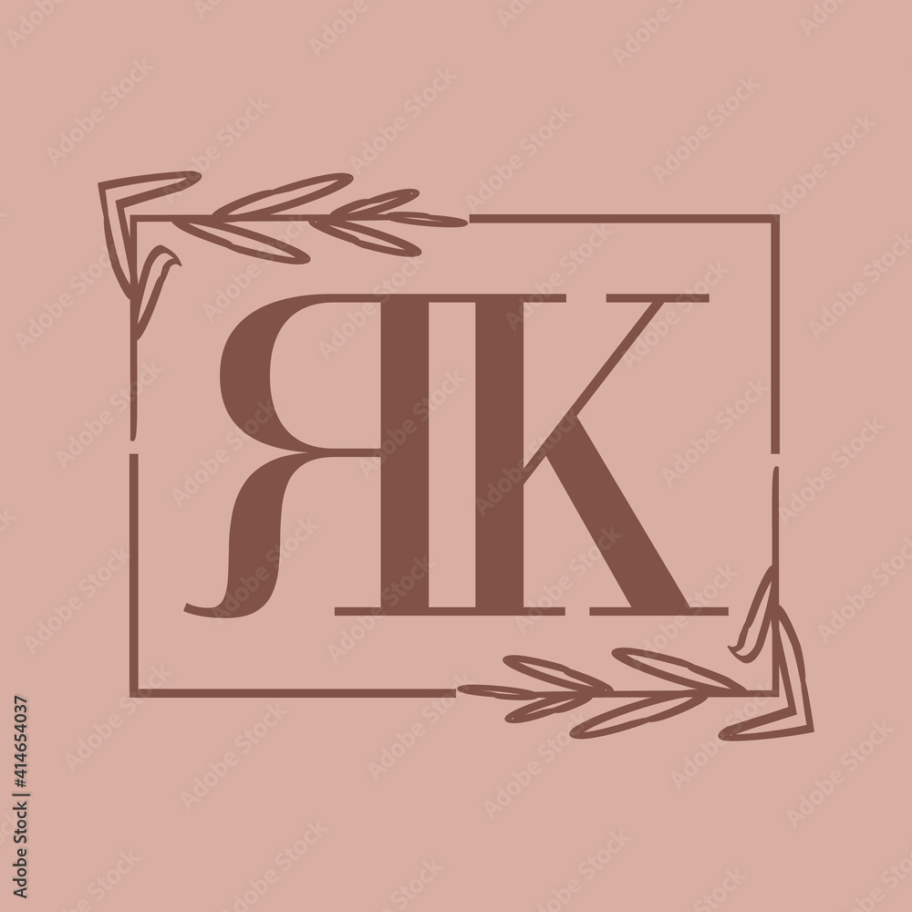 Simple Elegant Initial Letter Type RK Logo Sign Symbol Icon, Logo Design Template