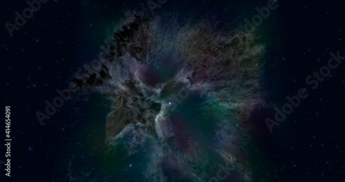3d rendering. Space background with nebula and stars. Unlimited space. Graphic illustration.