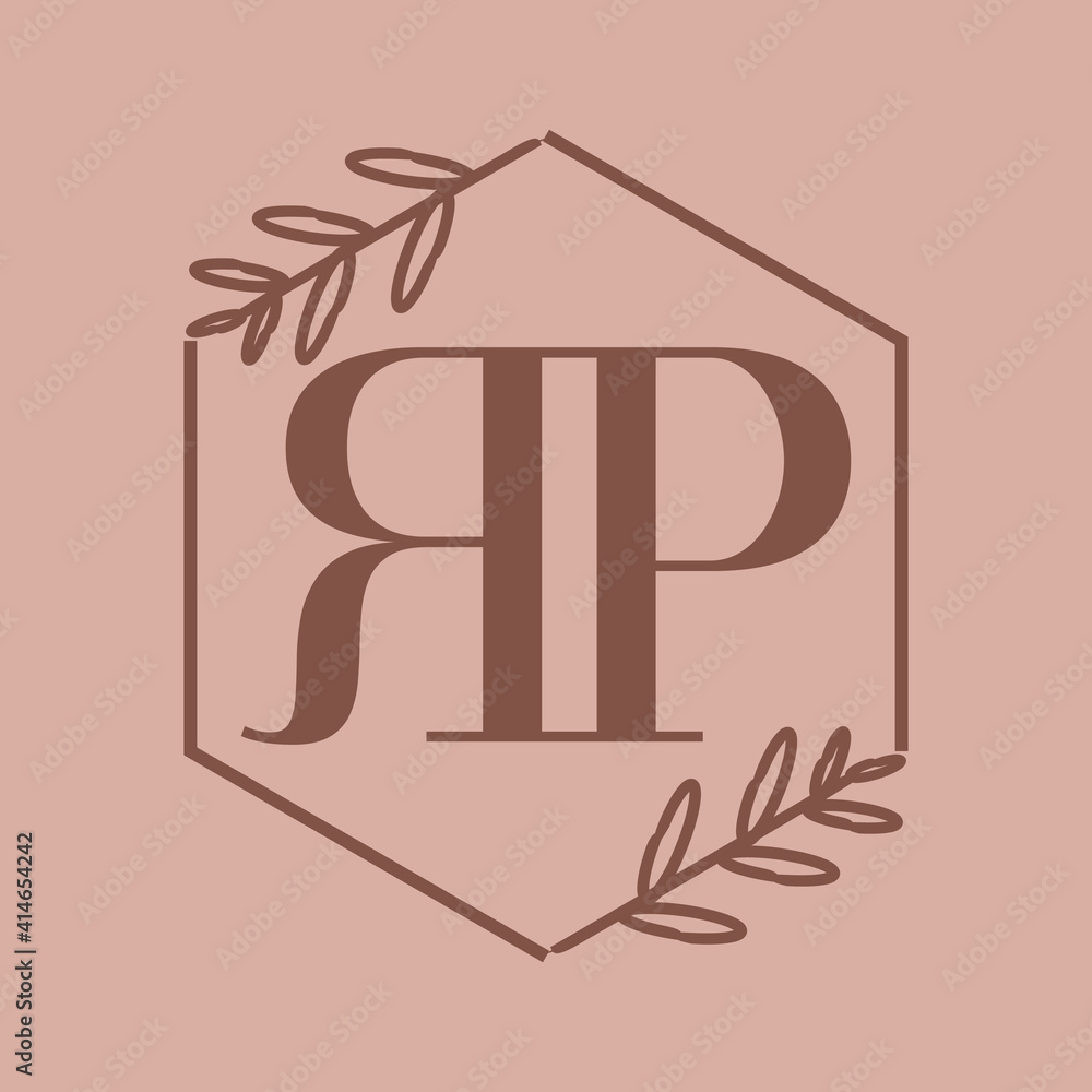 Vecteur Stock Simple Elegant Initial Letter Type RP Logo Sign Symbol ...