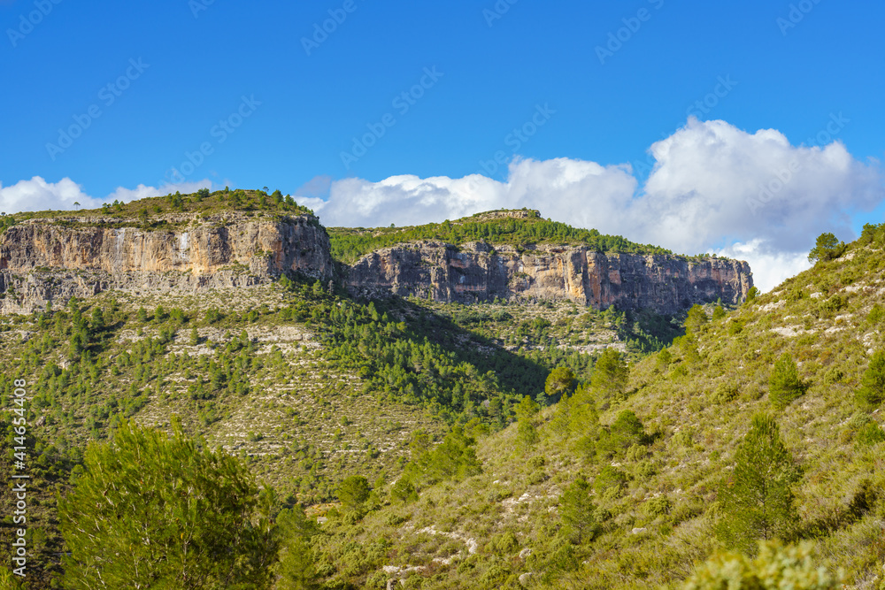 Big rock formations, cliffs, famous hiking route in Spain. Big rock formations, cliffs, famous hiking route in Spain.