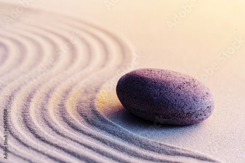 Photography Meditation zen garden with stones on sand