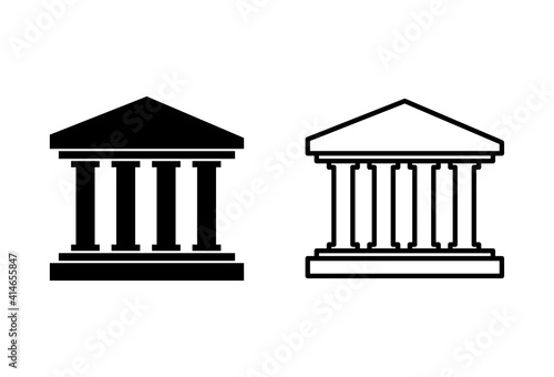 Bank icon set. bank vector icon, museum, university