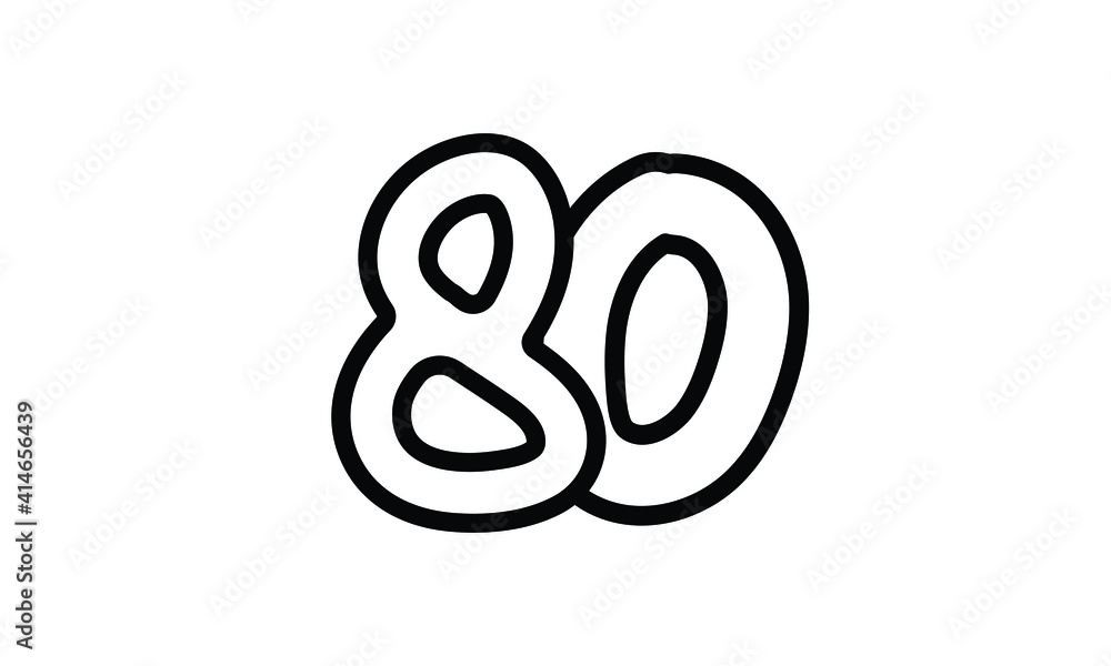 80 Casual Modern Line Art Number 80 Casual Modern Line Art Number