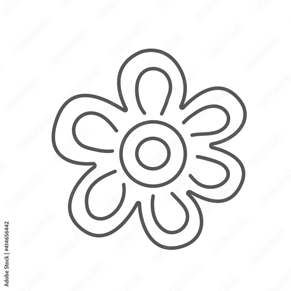 Hand drawn cute flower in style doodle. Sketch with a simple line. Hand drawn cute flower in style doodle. Sketch with a simple line.