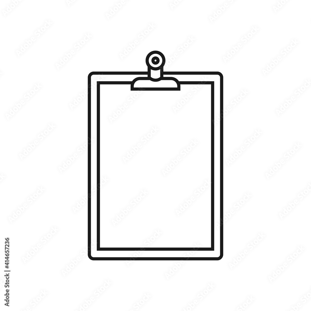 Clipboard icon. Black outline. Vector illustration, flat design Clipboard icon. Black outline. Vector illustration, flat design